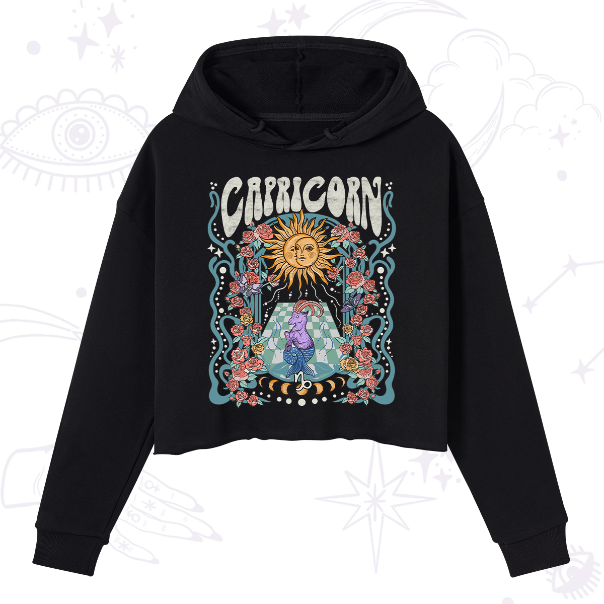 Purplehecate Capricorn Spirit Zodiac Crop Hoodie