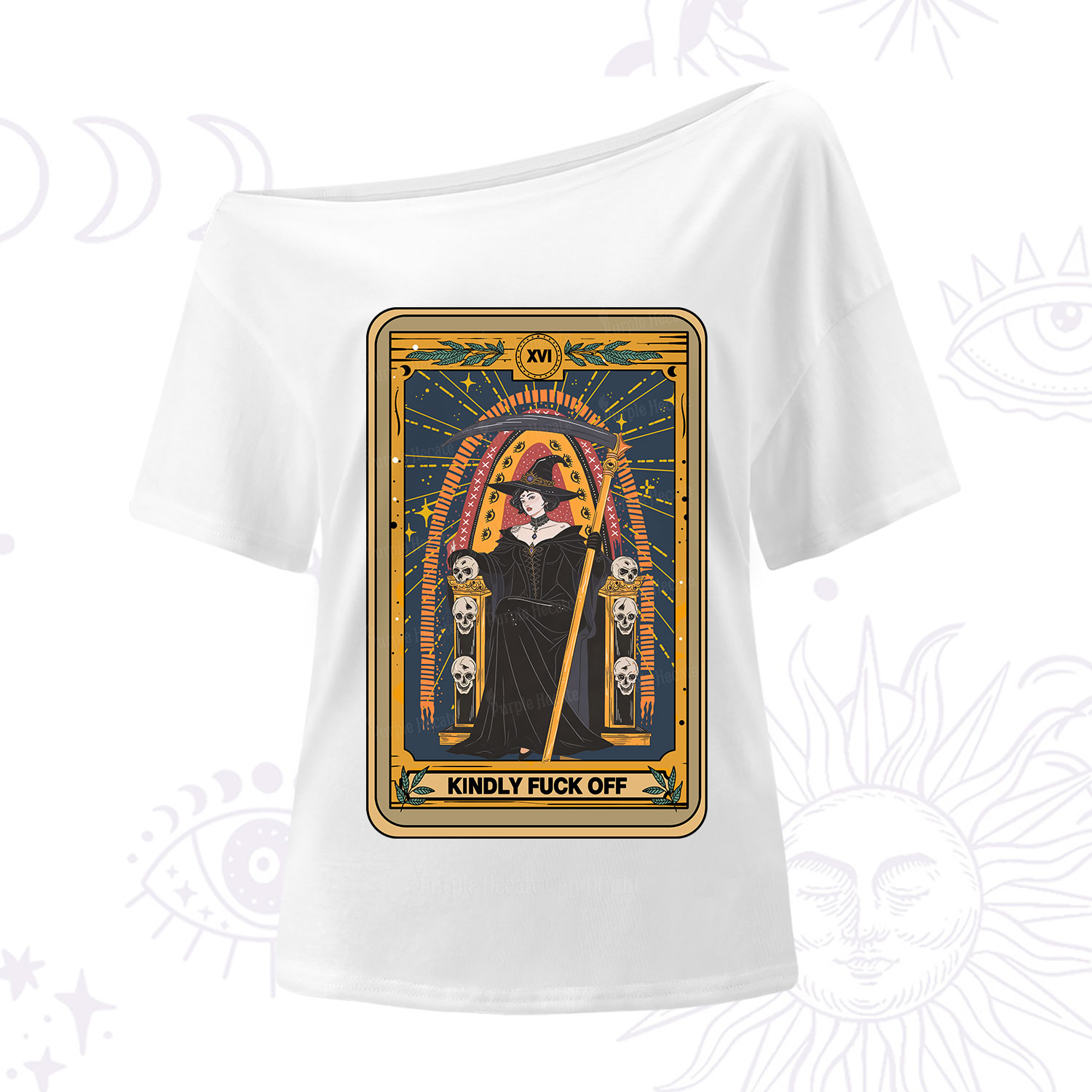 Purplehecate The Kindly Fuck Off Tarot One Shoulder T-Shirt