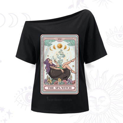 Purplehecate The Spa Witch Tarot Card One Shoulder T-Shirt