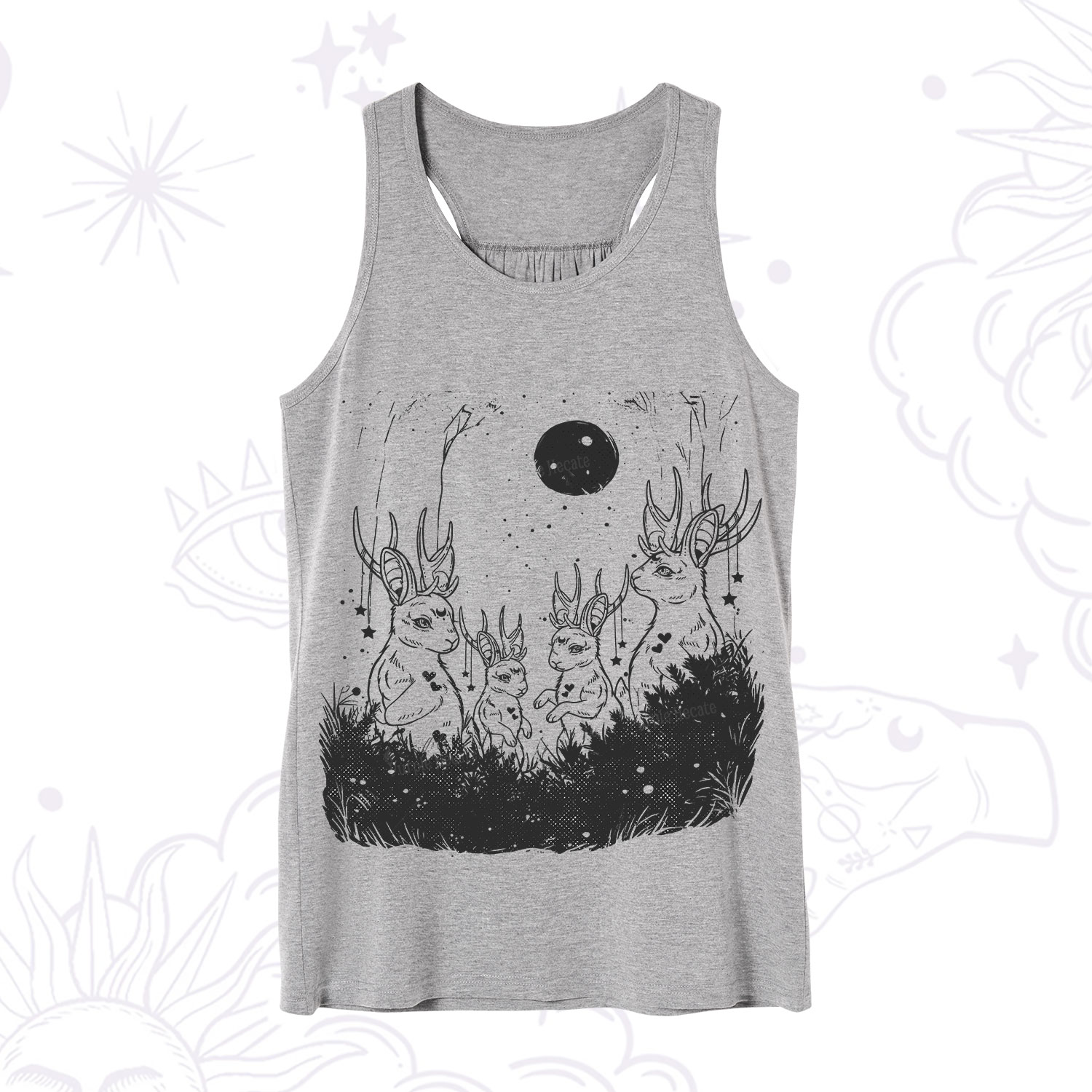Purplehecate Moonlit Antler Bunny Tank