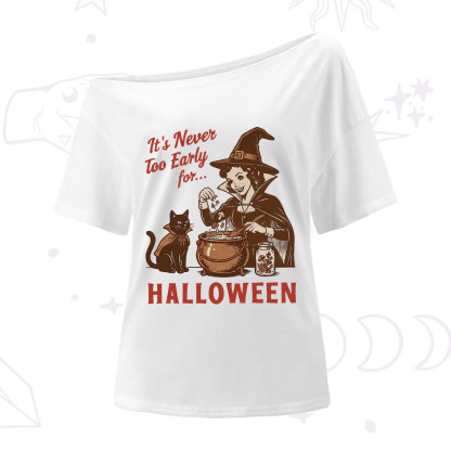 Purplehecate Never too Early for Halloween One Shoulder T-Shirt