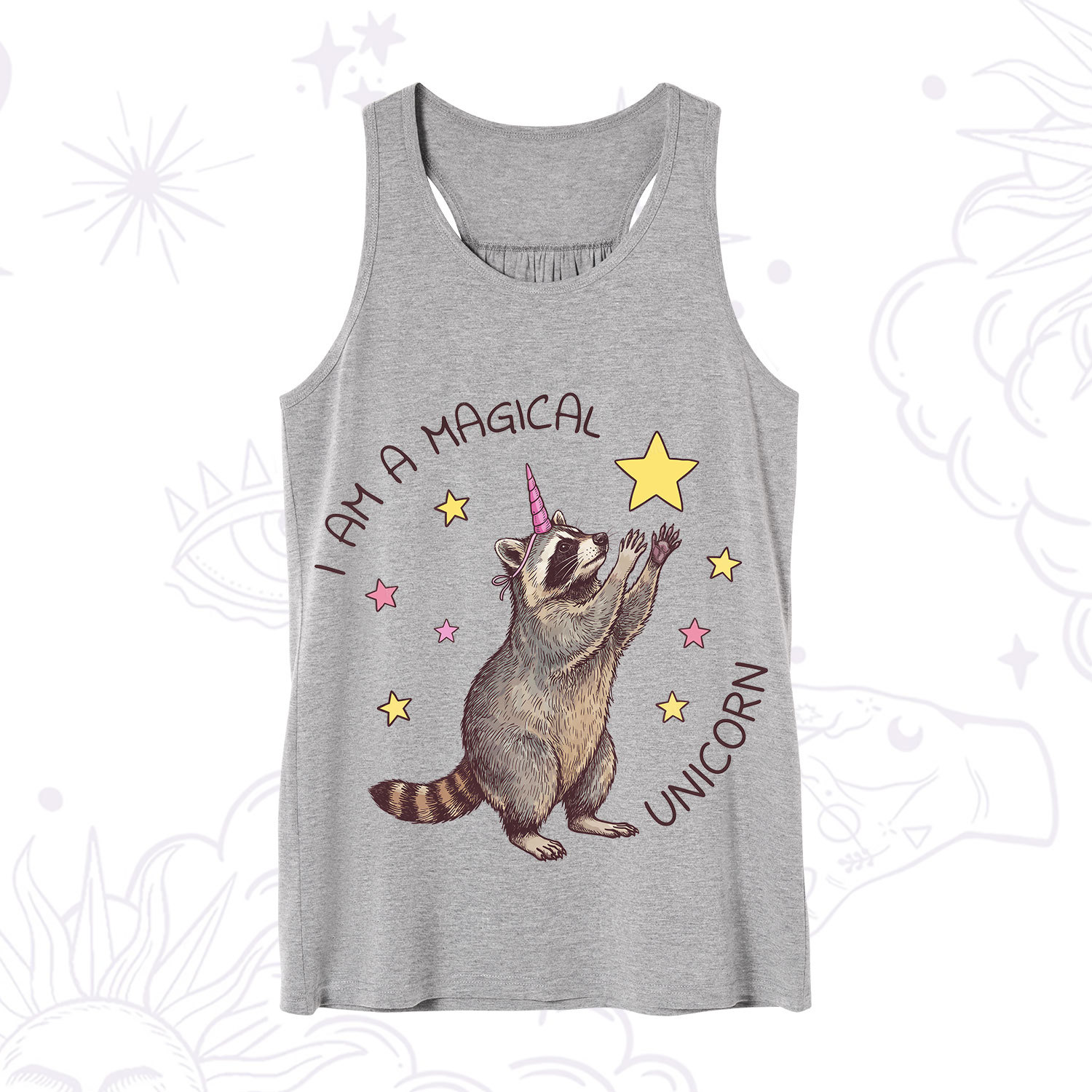 Purplehecate I Am A Magical Unicorn Raccoon Tank