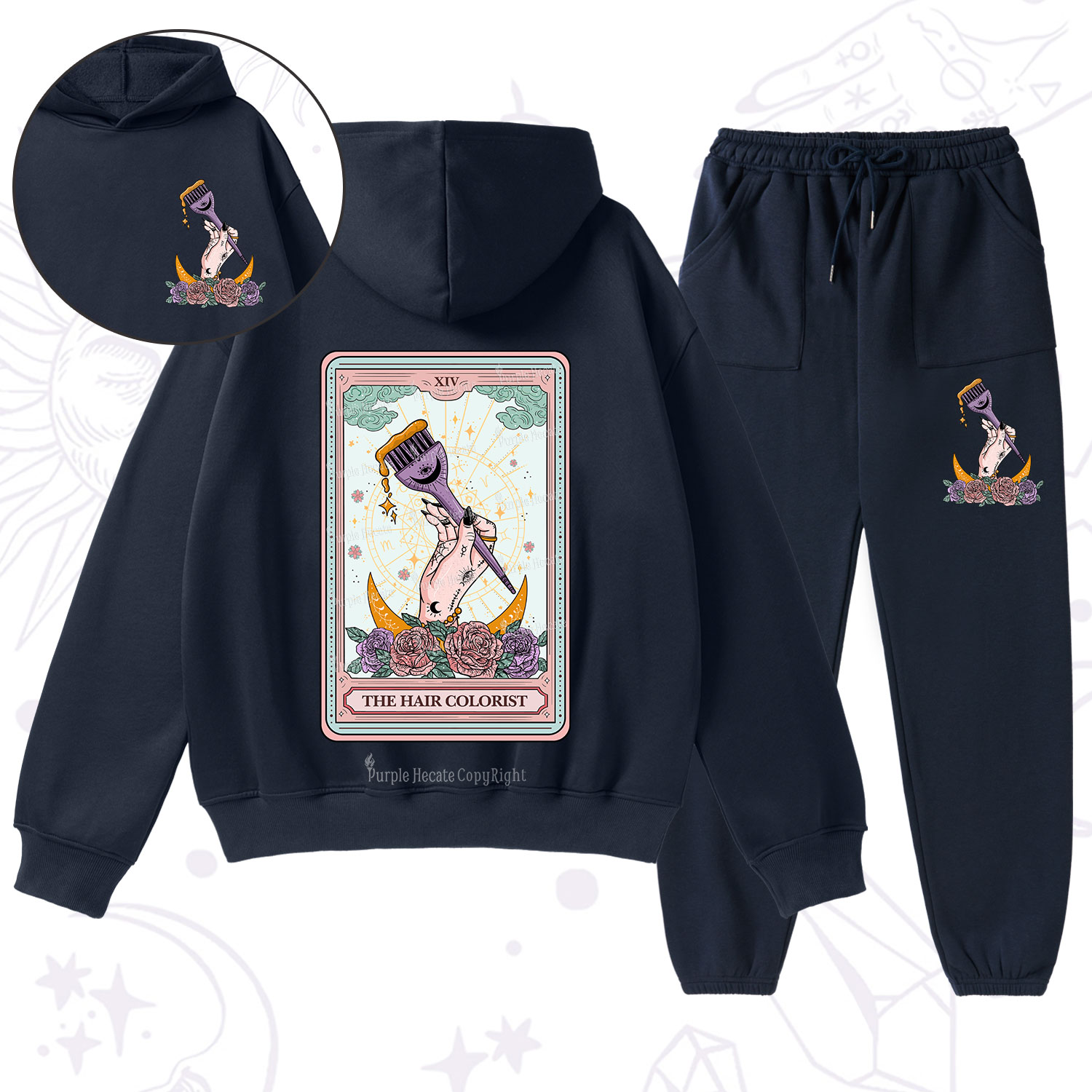 Purplehecate The Hair Colorist Tarot Fleece Hoodie Suit