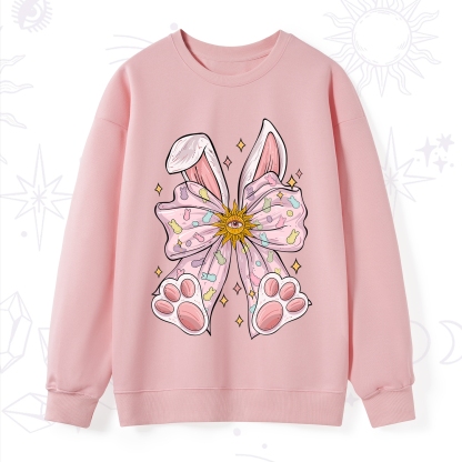Purplehecate Mystical Bunny Bow Easter Sweatshirt