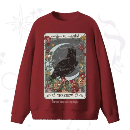 Purplehecate The Crow Tarot Card Fuzzy Ugly Sweater