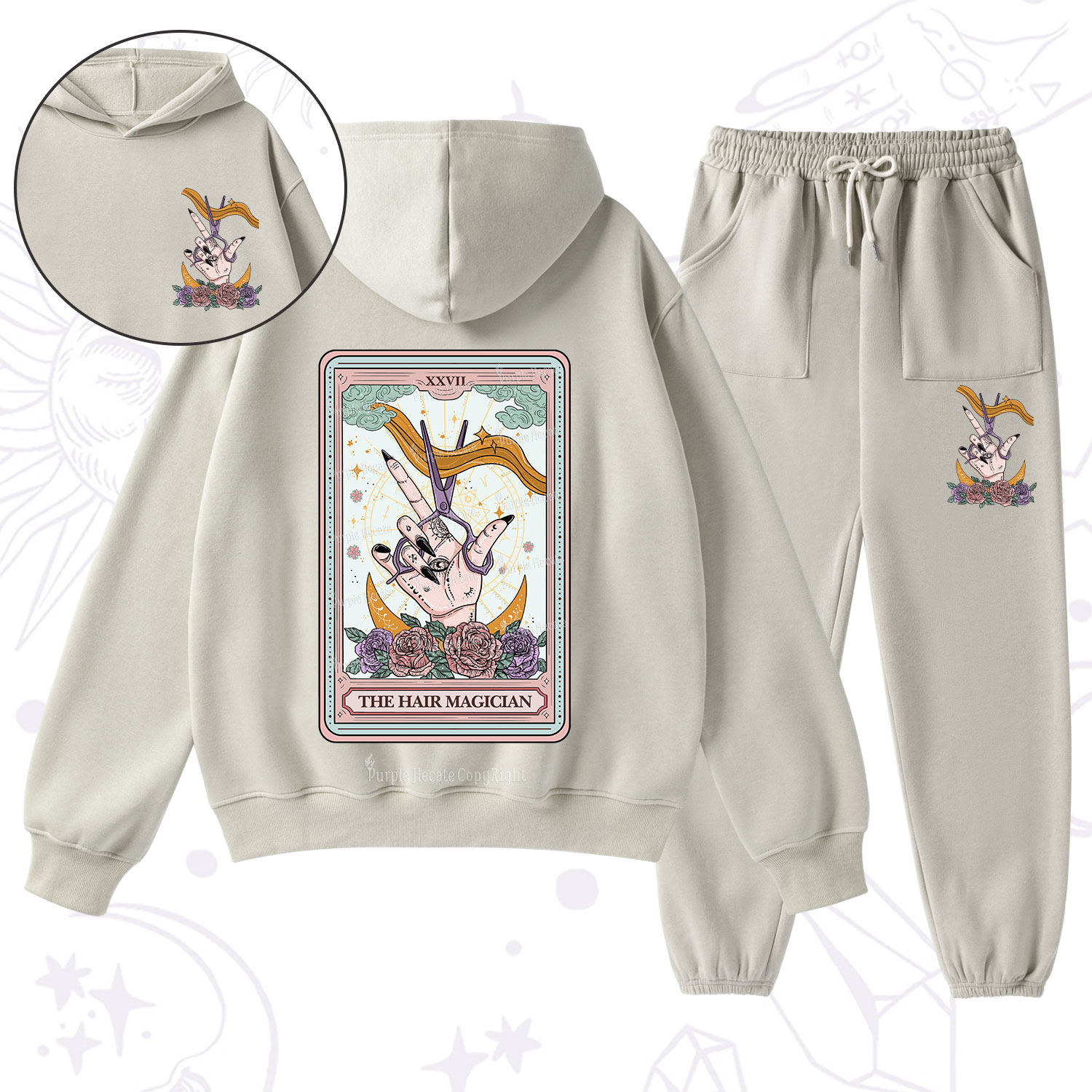 Purplehecate The Hair Magician Tarot Fleece Hoodie Suit