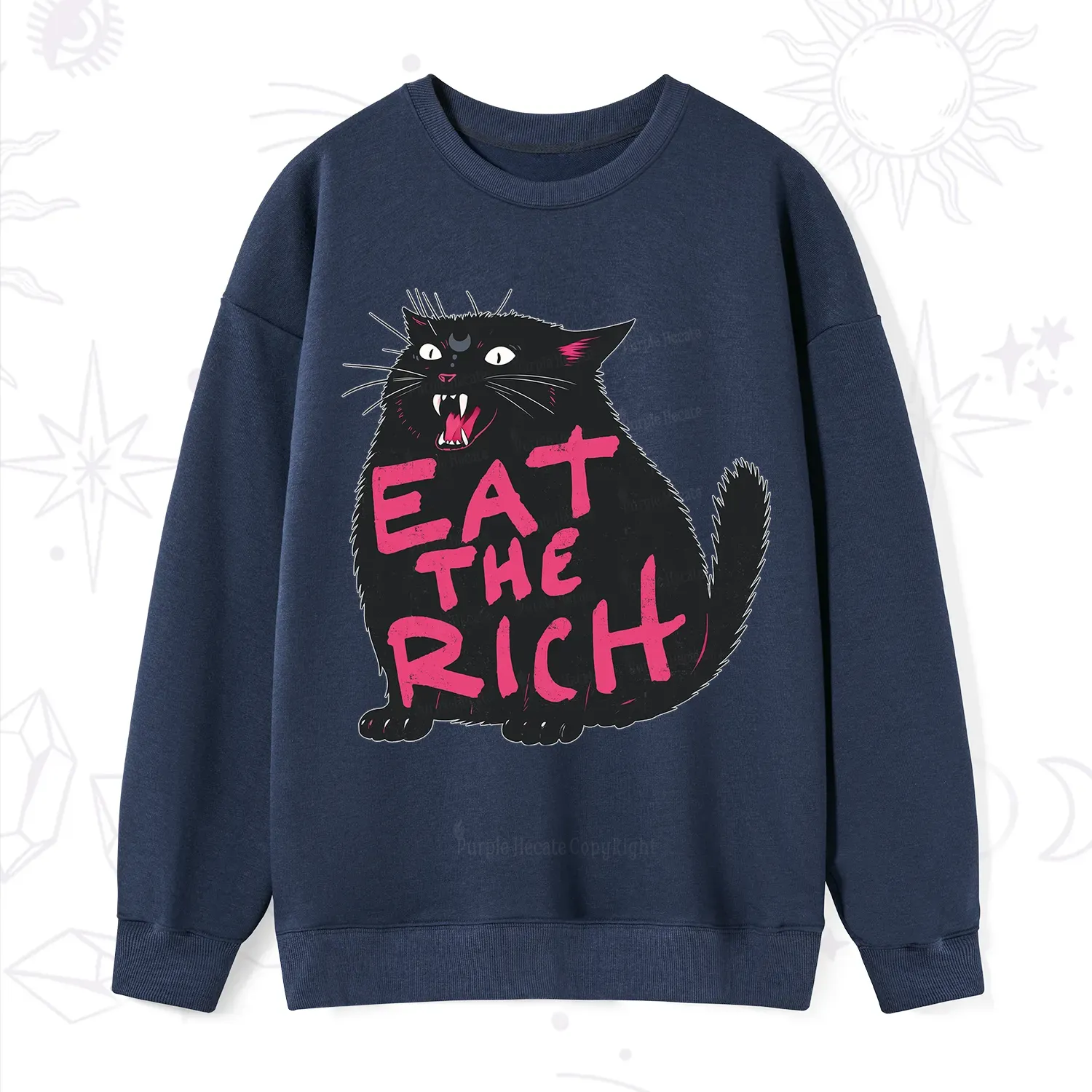 Purplehecate Eat The Rich Cat Sweatshirt