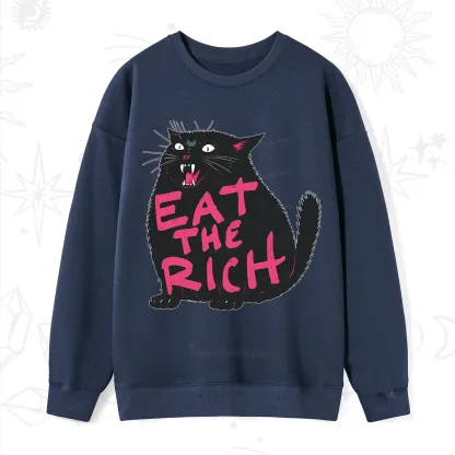 Purplehecate Eat The Rich Cat Sweatshirt