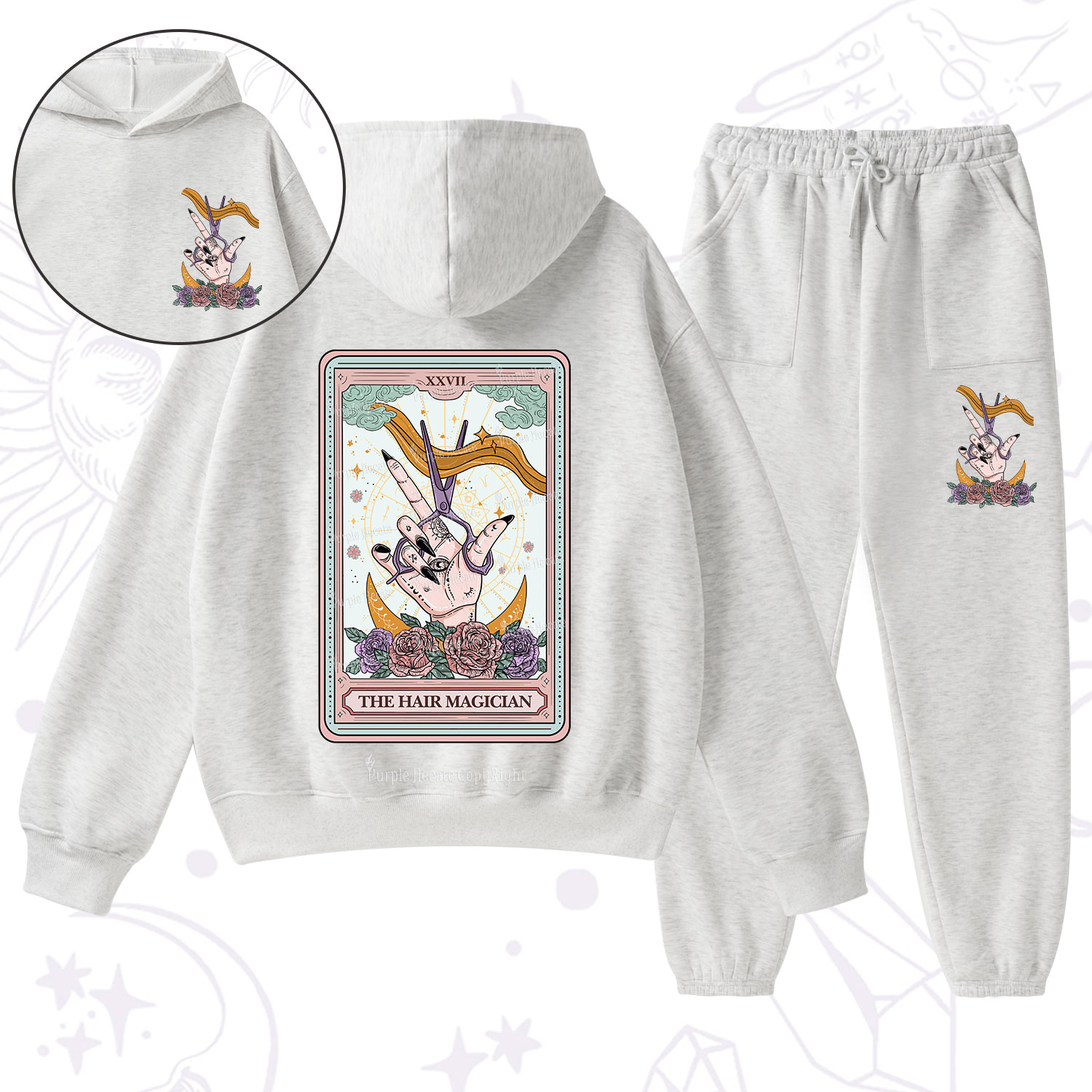 Purplehecate The Hair Magician Tarot Fleece Hoodie Suit