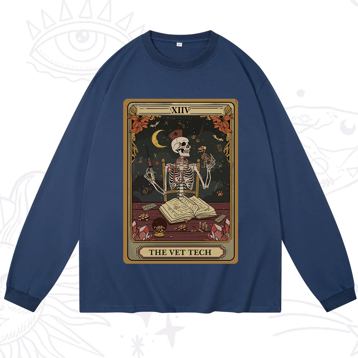 Purplehecate The Vet Tech Skeleton Tarot Long Sleeve T-Shirt