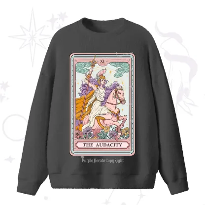 Purplehecate The Audacity Tarot Card Fuzzy Ugly Sweater