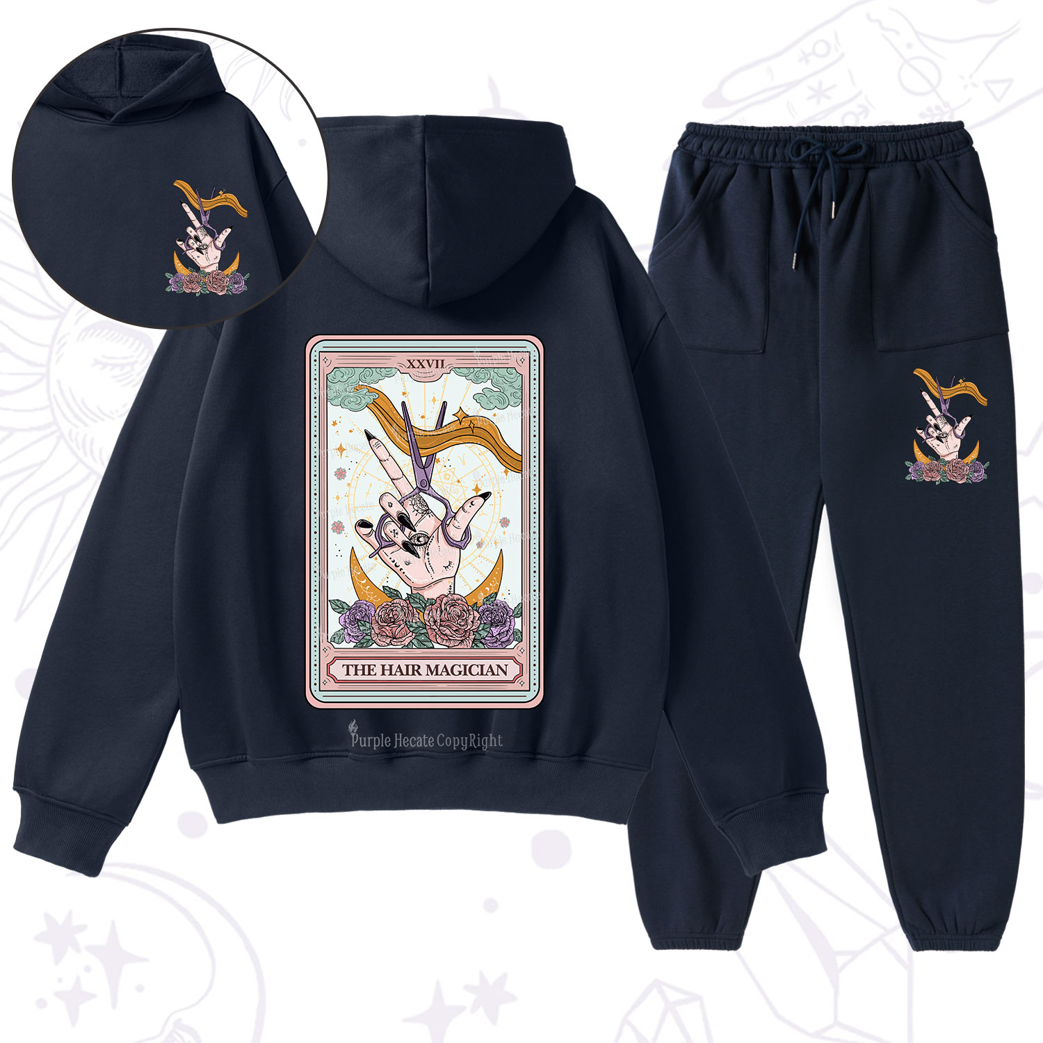 Purplehecate The Hair Magician Tarot Fleece Hoodie Suit