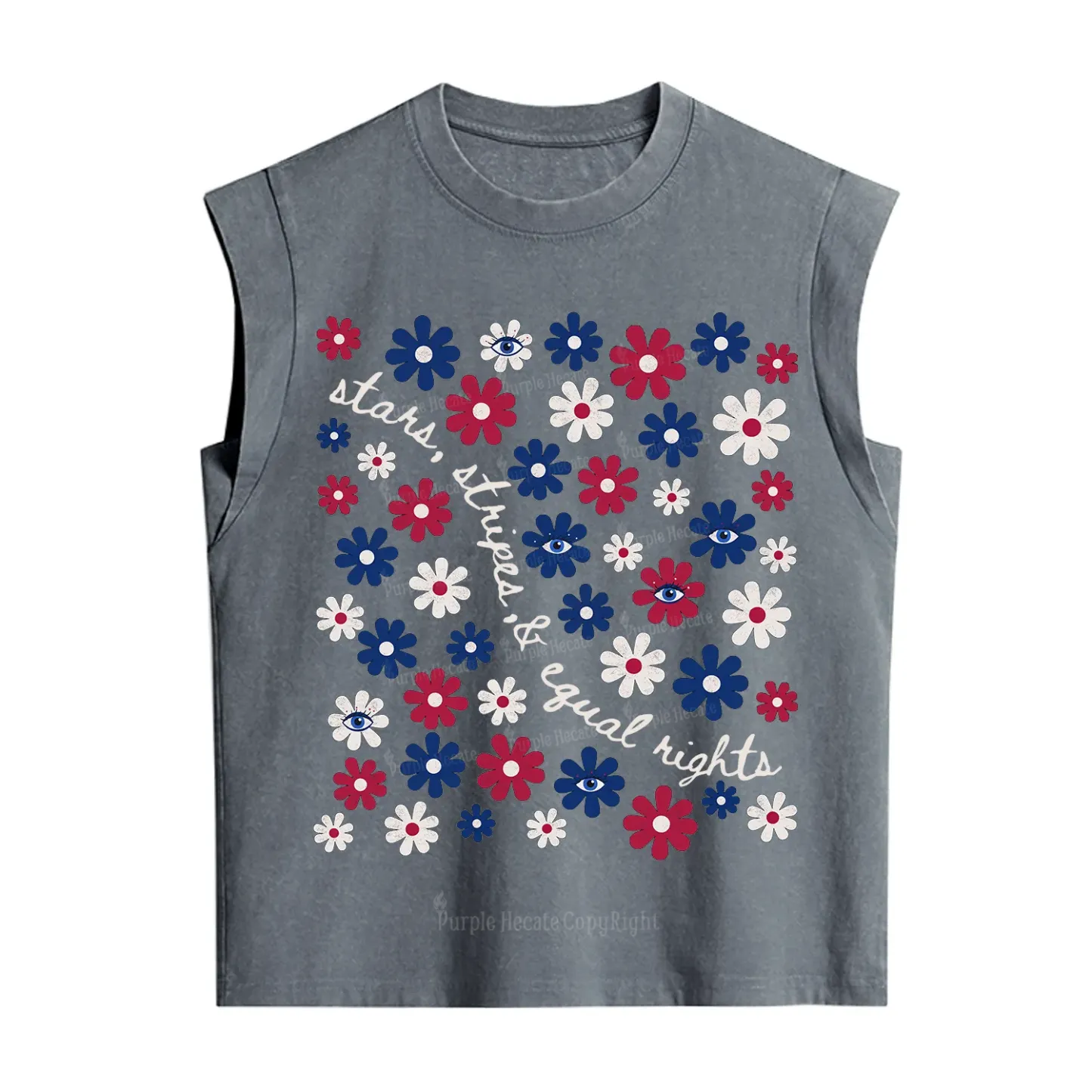 Purplehecate Stars Stripes Equal Rights Vintage Washed Tank