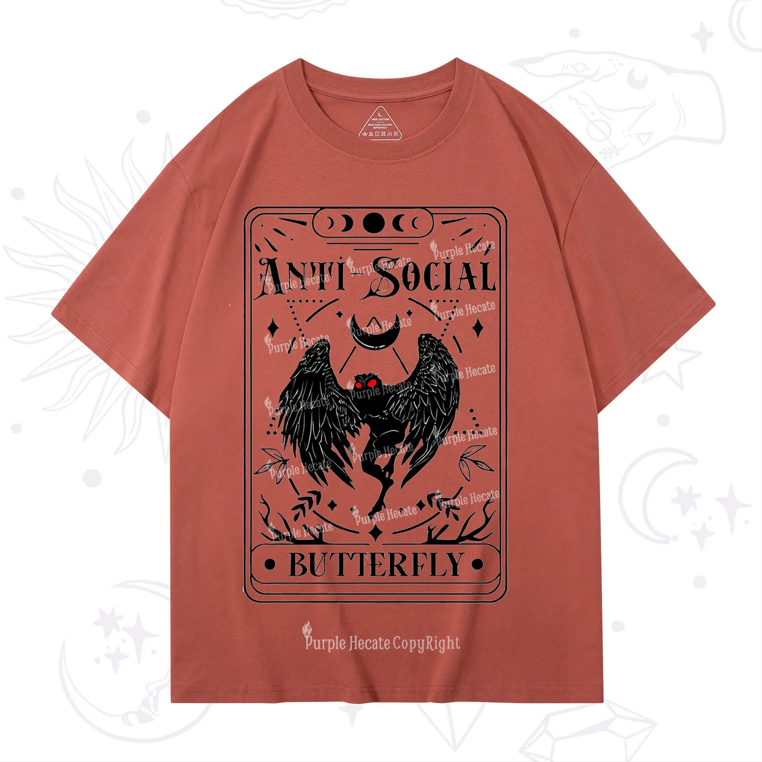 Purplehecate The Antisocial Butterfly Oracle Card T-Shirt