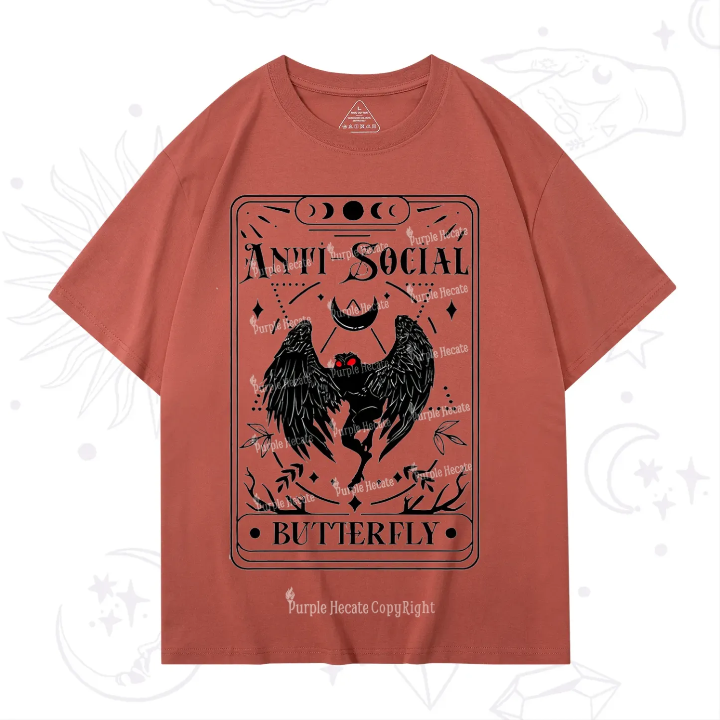 Purplehecate The Antisocial Butterfly Oracle Card T-Shirt