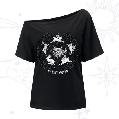 Purplehecate Rabbit Coven One-Shoulder T-Shirt