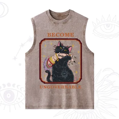 Purplehecate Become Ungovernable Cat Washed Tank