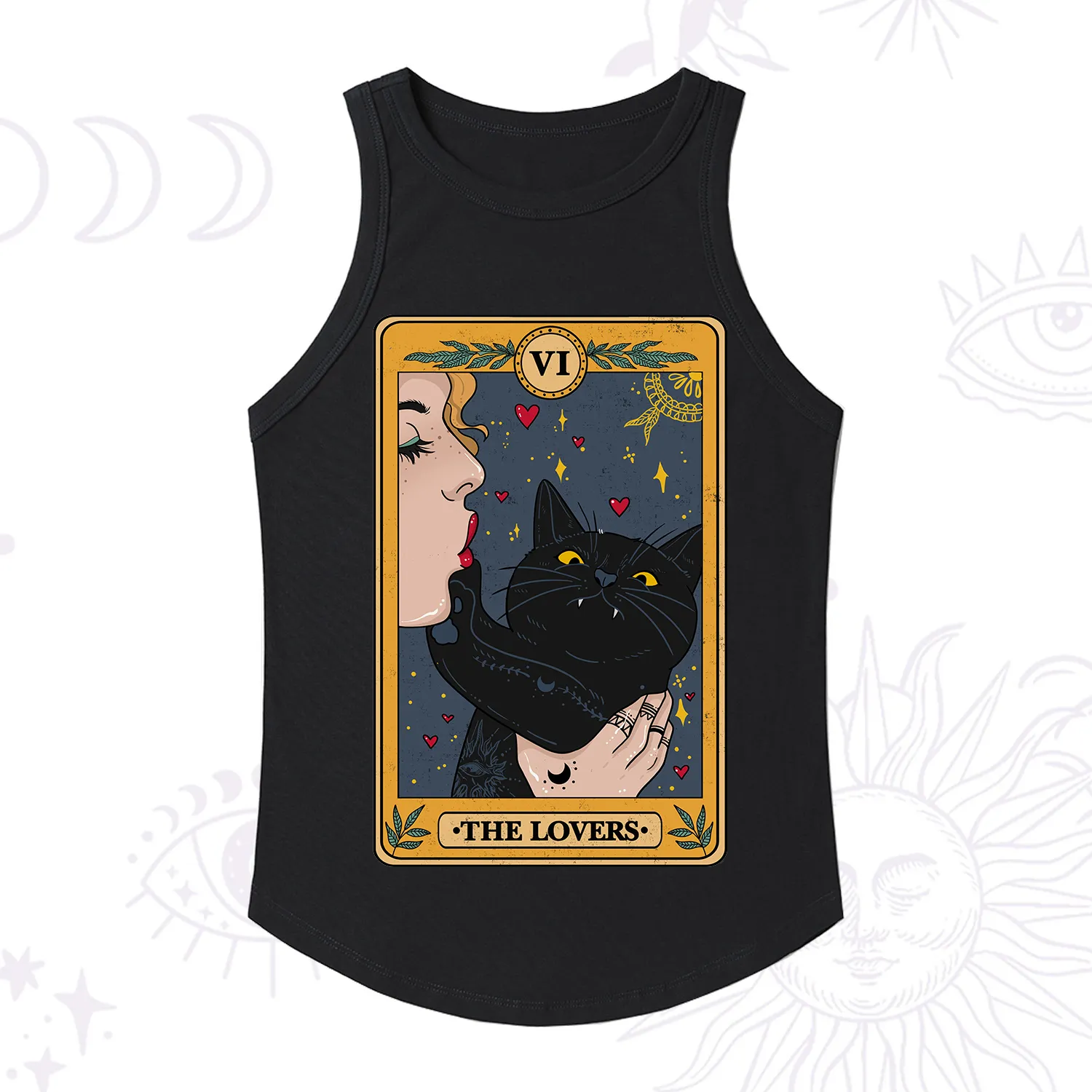 Purplehecate The Lovers Cat Tarot Racerback Tank Top