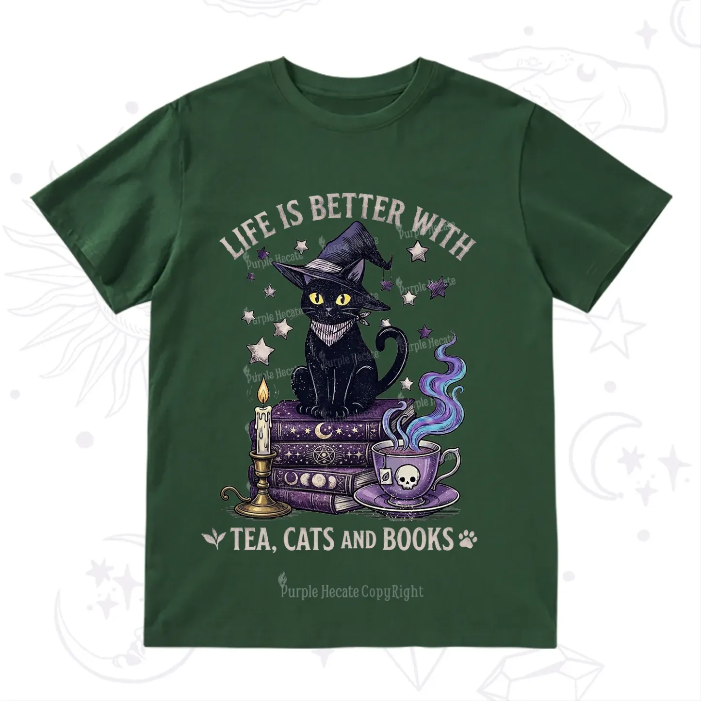 Purplehecate Life Is Better With Cats And Books T-Shirt