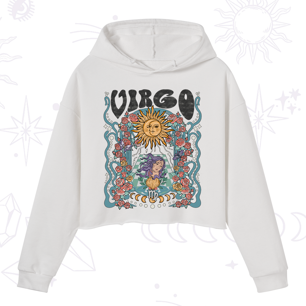 Purplehecate Virgo Spirit Zodiac Crop Hoodie