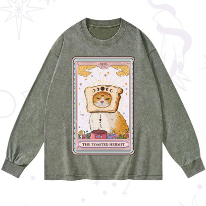 Purplehecate The Toasted Hermit Tarot Washed Long Sleeve Shirt