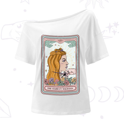 Purplehecate The Haircut Magician Tarot One-Shoulder T-Shirt