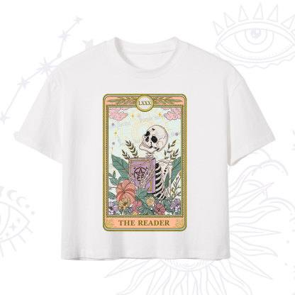 Purplehecate The Reader Occult Tarot Skeleton Crop T-Shirt