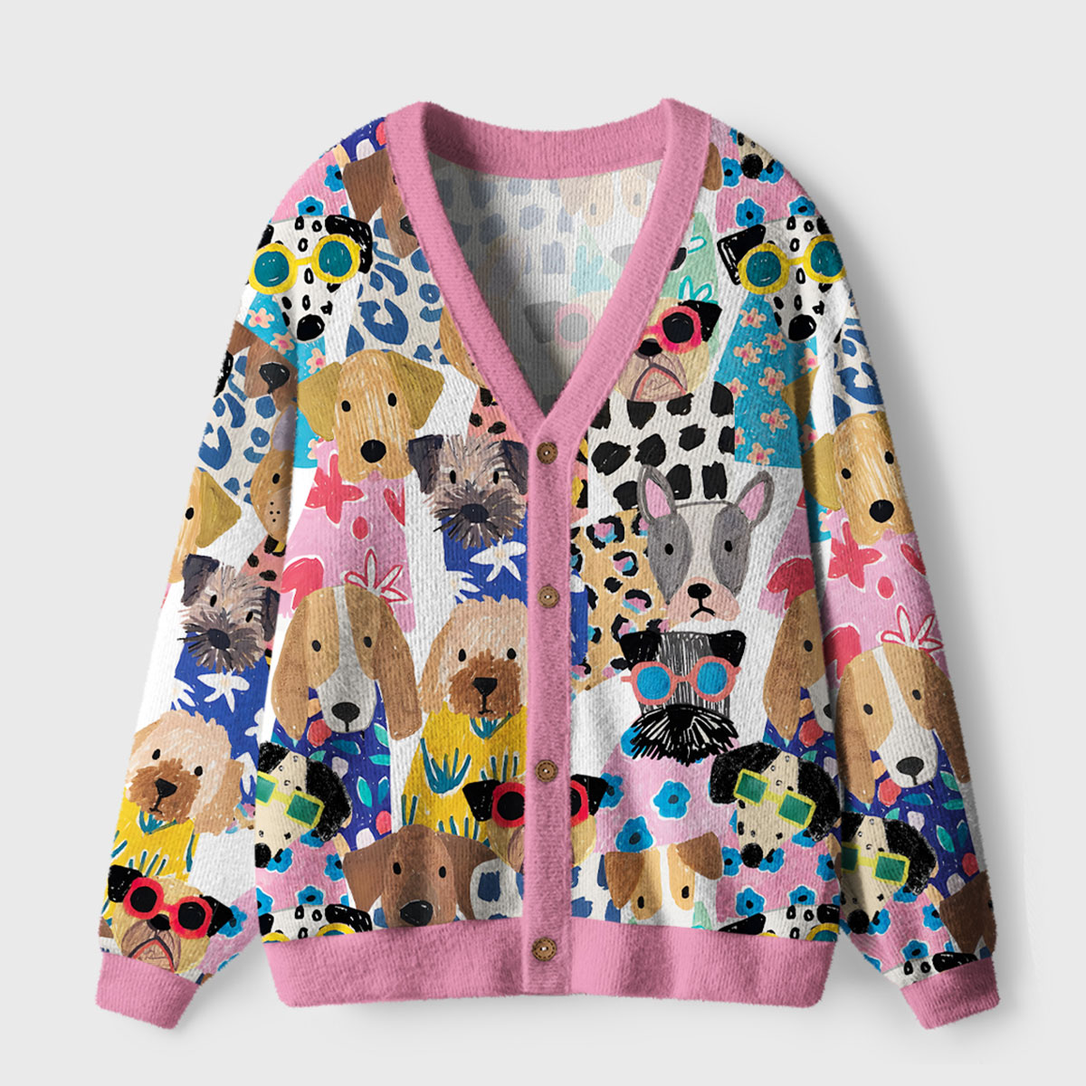 Purplehecate Puppy Parade Ugly Ugly Cardigan Sweaters
