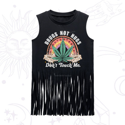 Purplehecate Drugs Not Hugs Fringe Tank Top