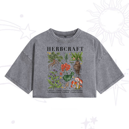 Purplehecate Magical Herbcraft Washed Cropped T-Shirt
