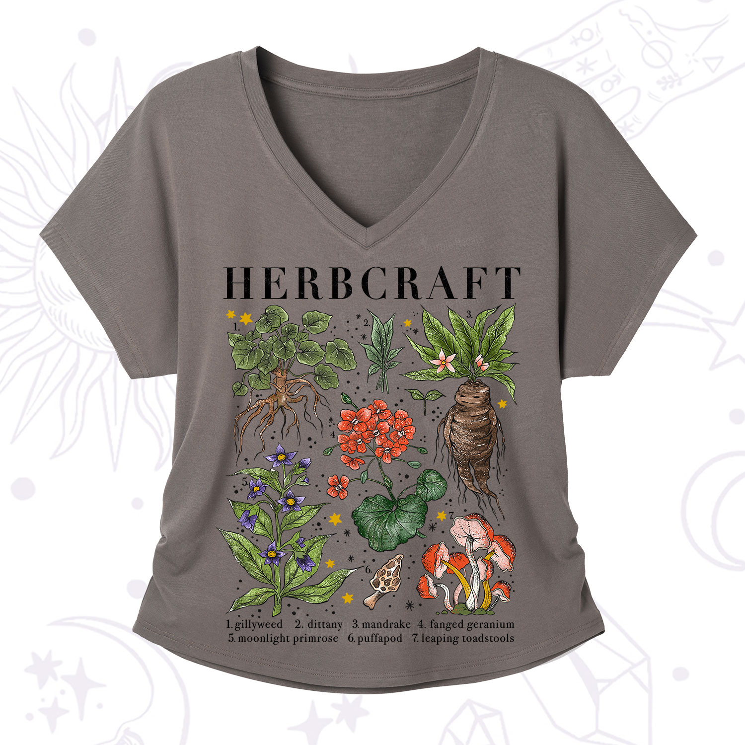 Purplehecate Magical Herbcraft V-Neck T-Shirt