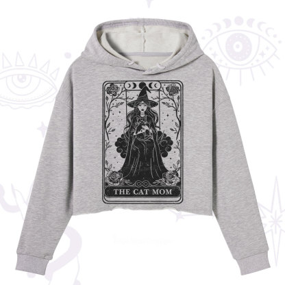 Purplehecate The Witch Cat Mom Tarot Crop Hoodie
