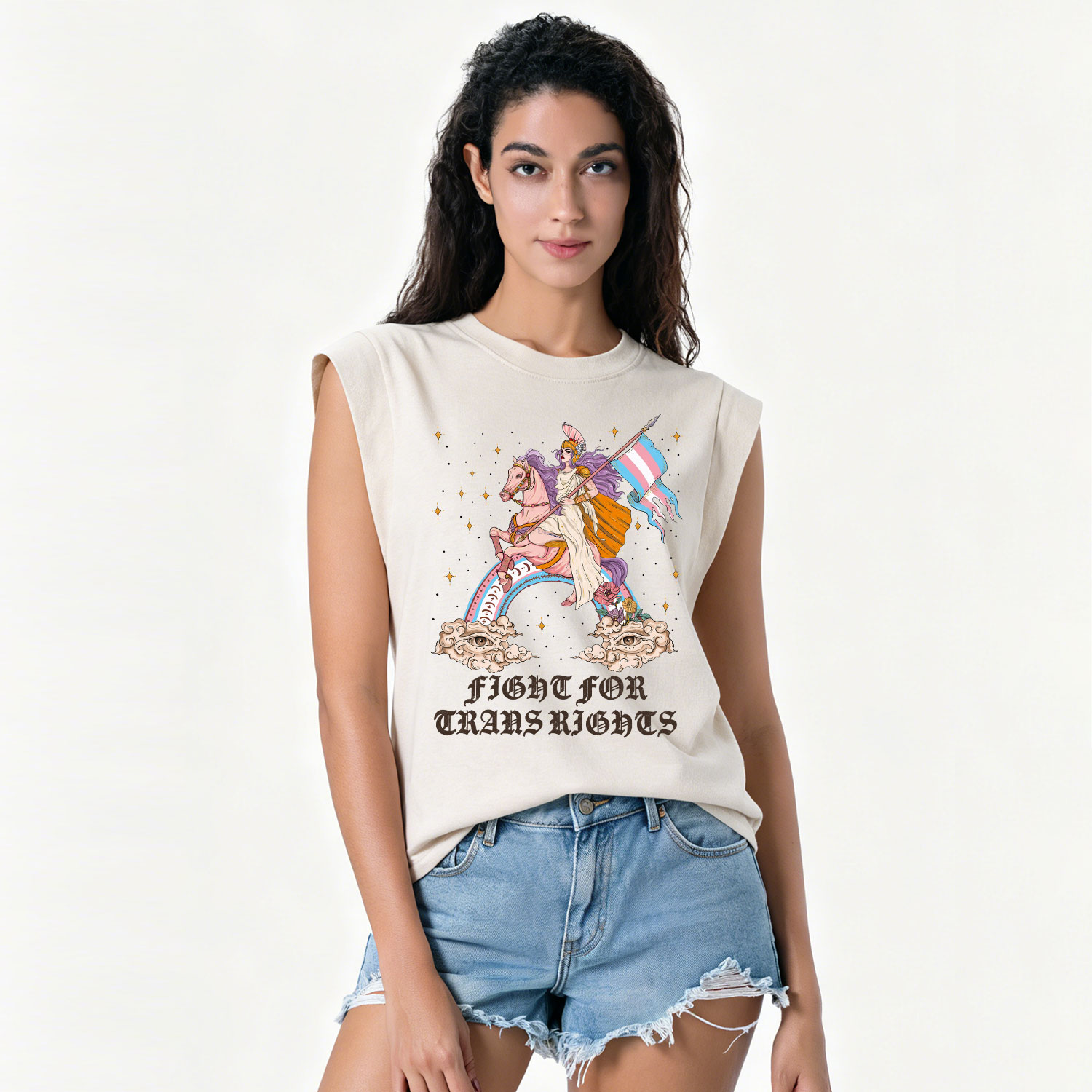 Purplehecate Fight for Trans Rights Knight Vintage Washed Tank