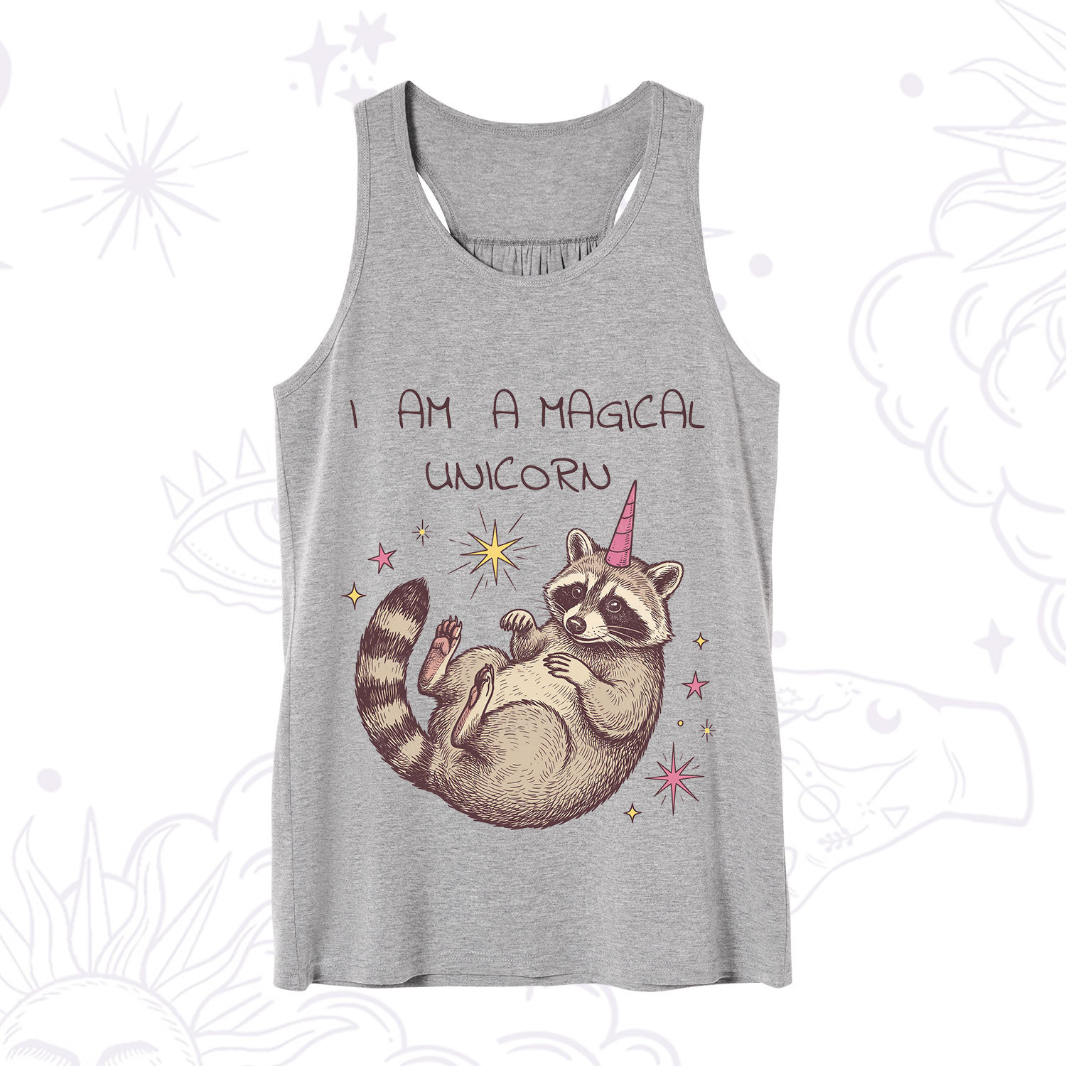 Purplehecate I Am A Magical Unicorn Raccoon Tank