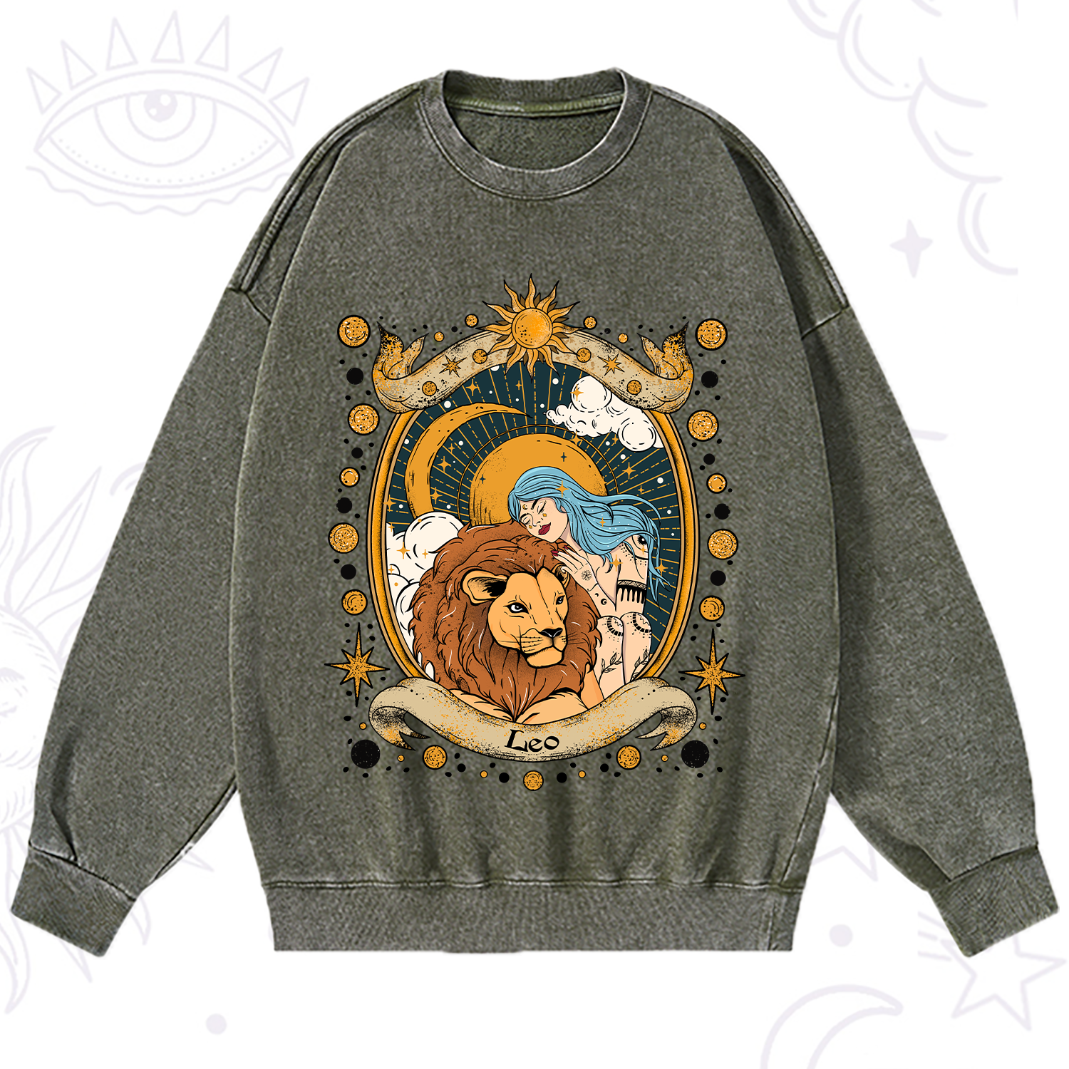 Purplehecate Leo Radiance Zodiac Washed Sweatshirt