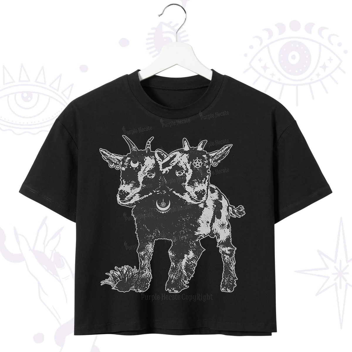 Purplehecate Two Headed Goat Crop T-Shirt