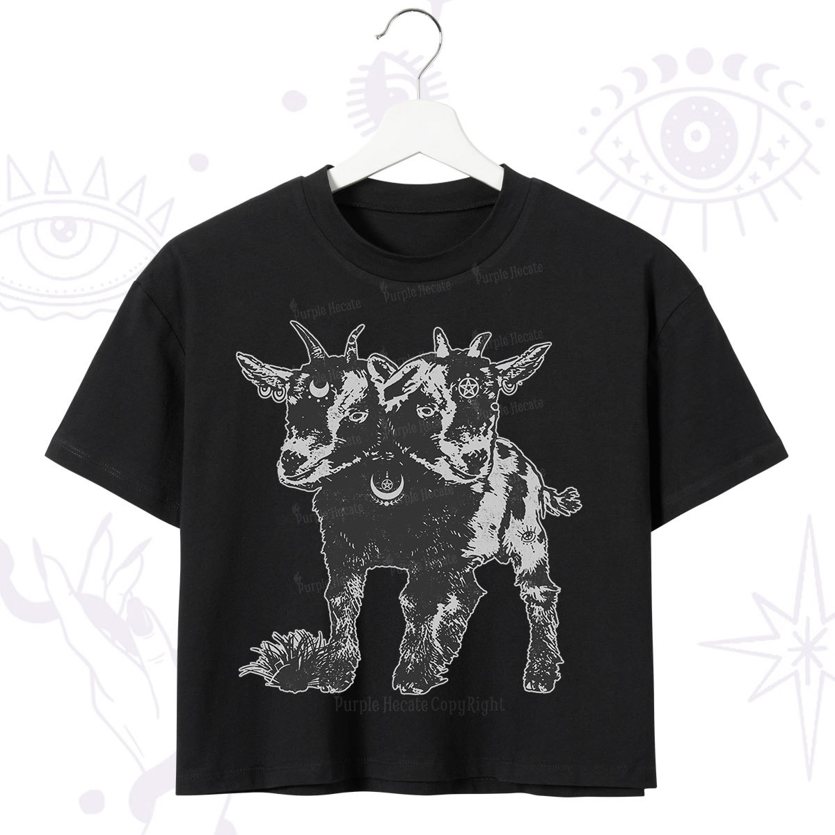 Purplehecate Two Headed Goat Crop T-Shirt