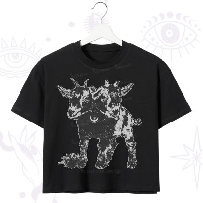 Purplehecate Two Headed Goat Crop T-Shirt