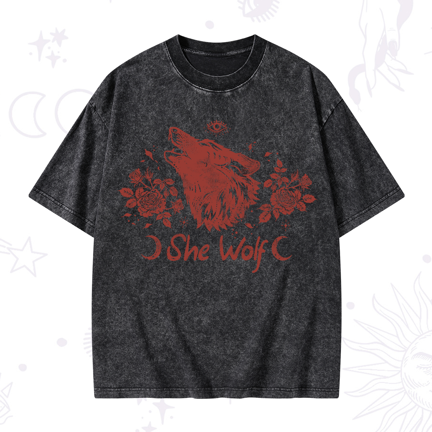 Purplehecate She Wolf Washed T-Shirt
