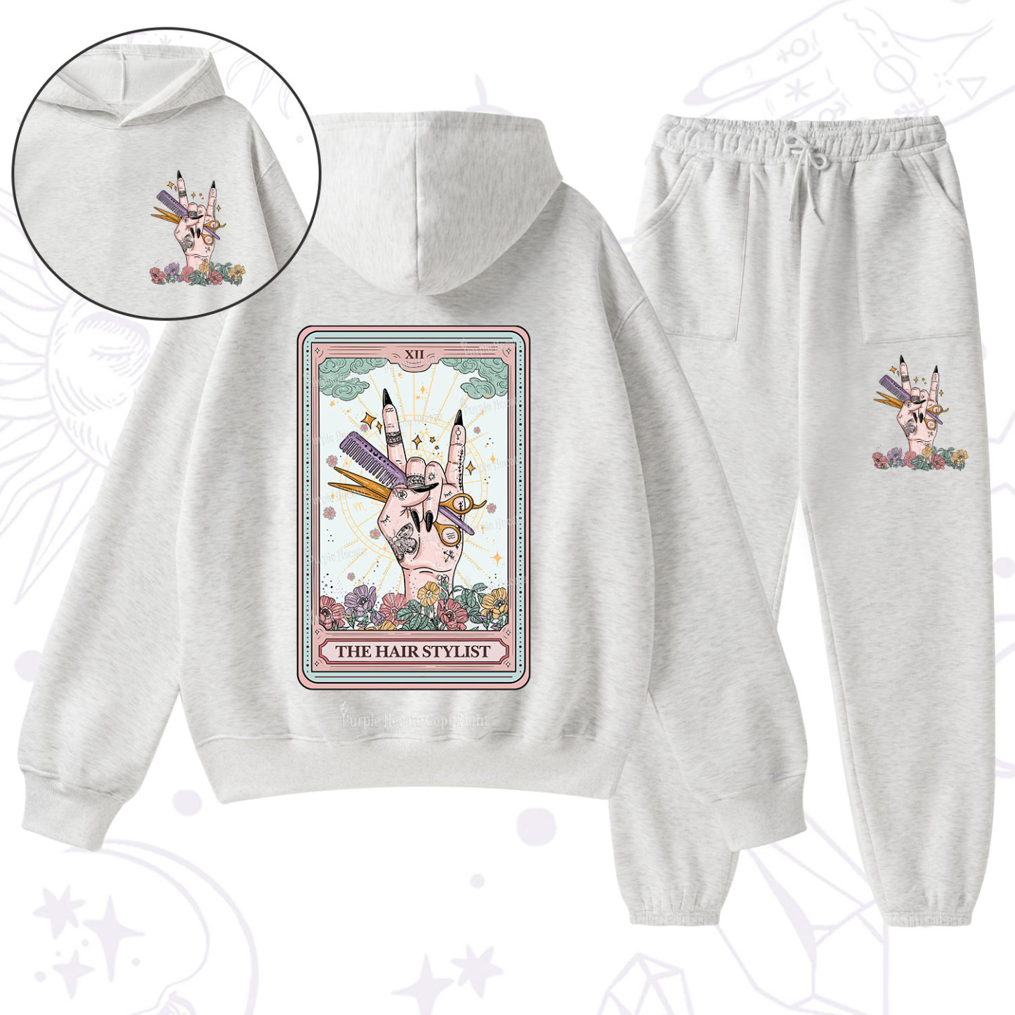 Purplehecate The Hair Stylist Tarot Fleece Hoodie Suit