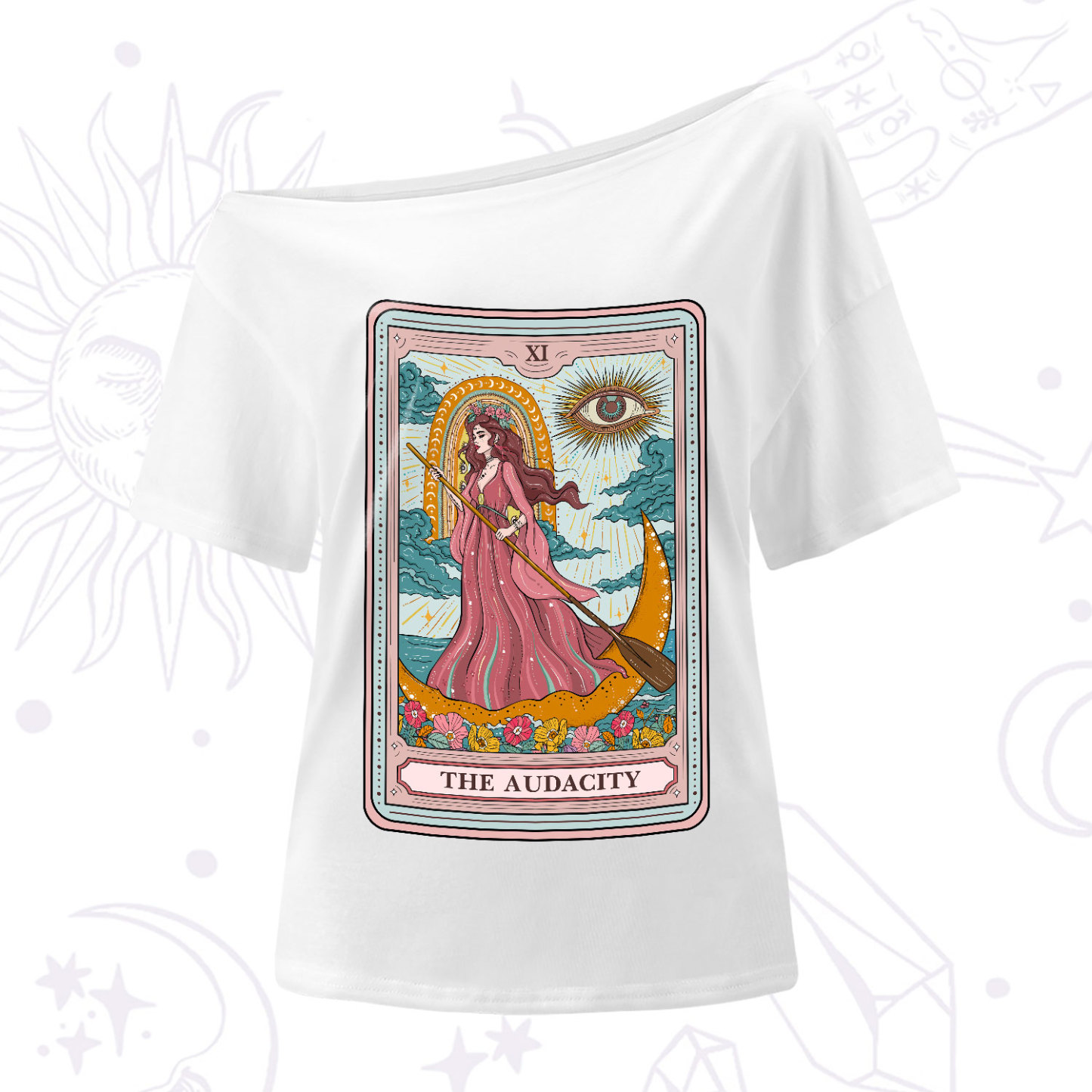 Purplehecate The Audacity Goddess Tarot One-Shoulder T-Shirt
