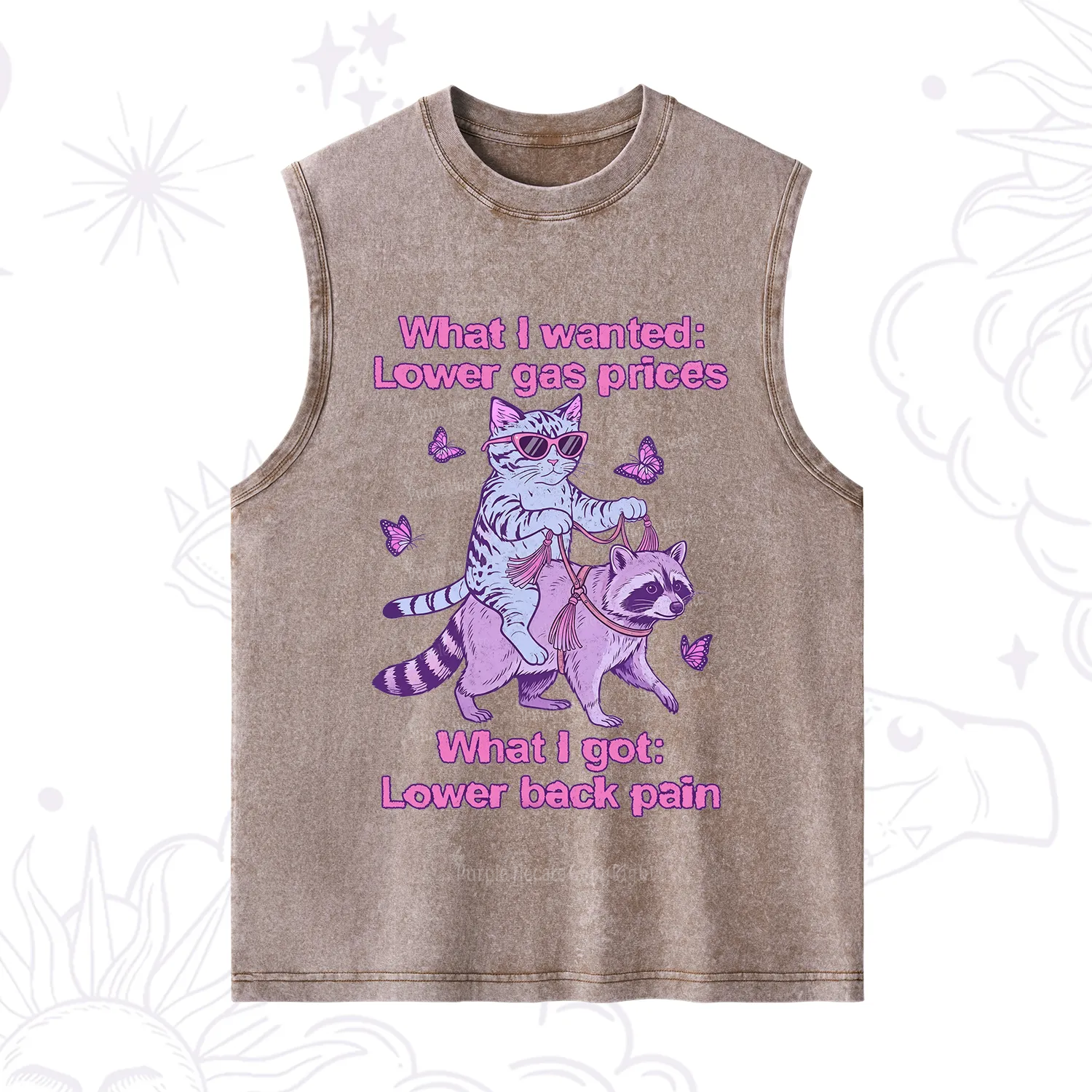 Purplehecate Lower Gas Prices Lower Back Pain Cat Washed Tank