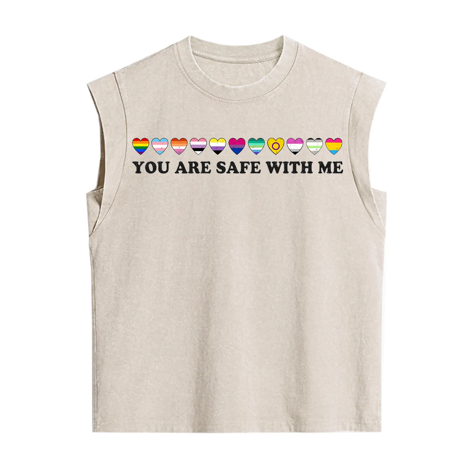 Purplehecate You Are Safe With Me Pride Vintage Washed Tank
