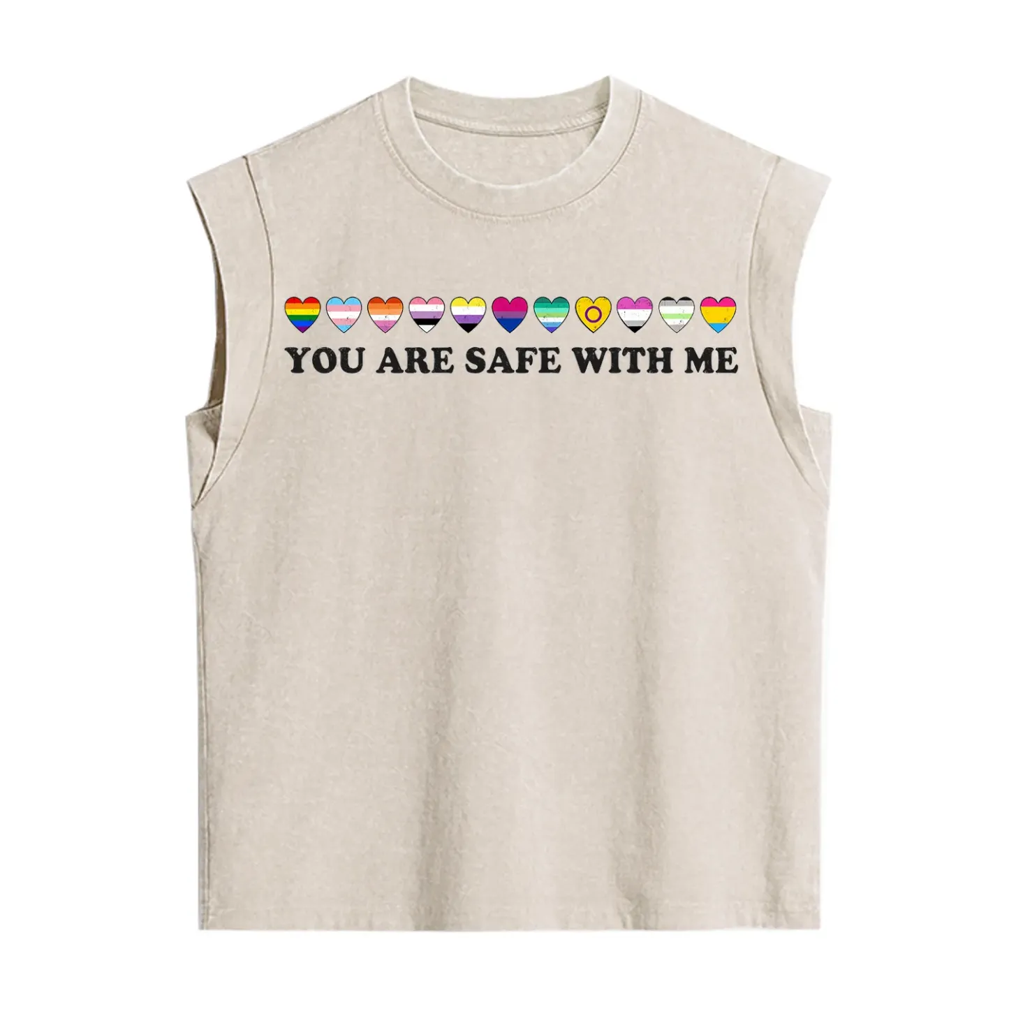 Purplehecate You Are Safe With Me Pride Vintage Washed Tank