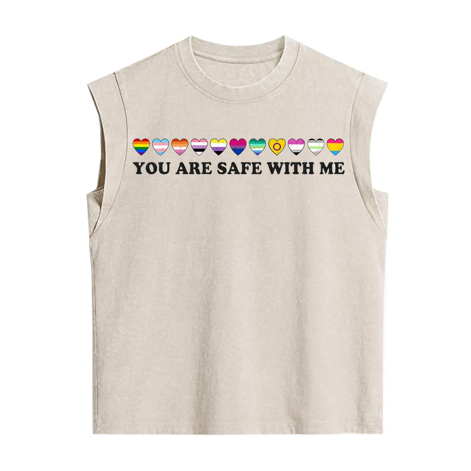 Purplehecate You Are Safe With Me Pride Vintage Washed Tank