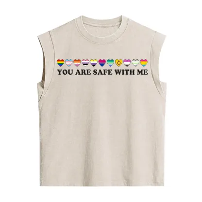 Purplehecate You Are Safe With Me Pride Vintage Washed Tank