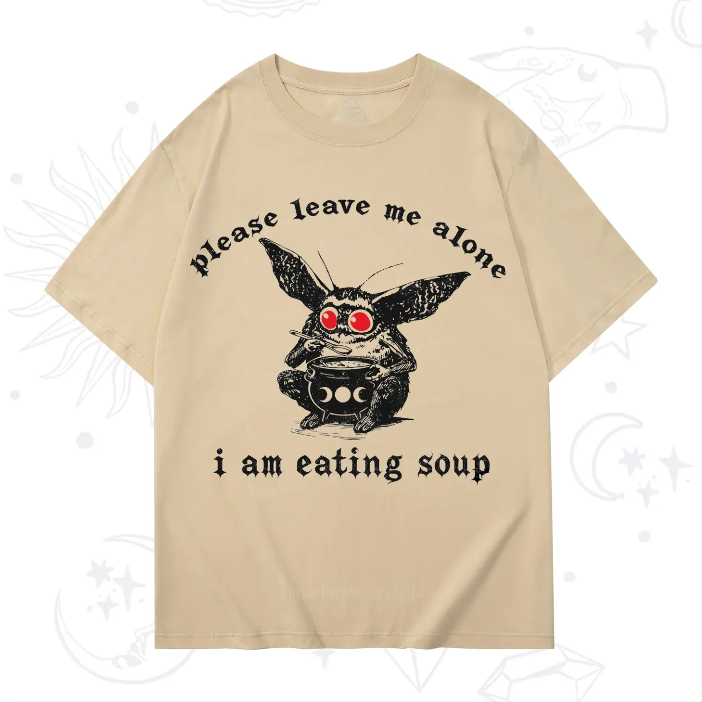 Purplehecate Mothman Eating Soup T-Shirt