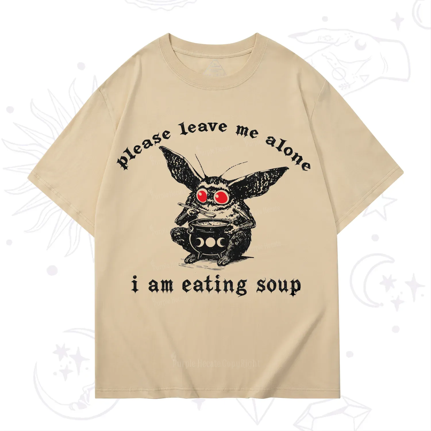 Purplehecate Mothman Eating Soup T-Shirt