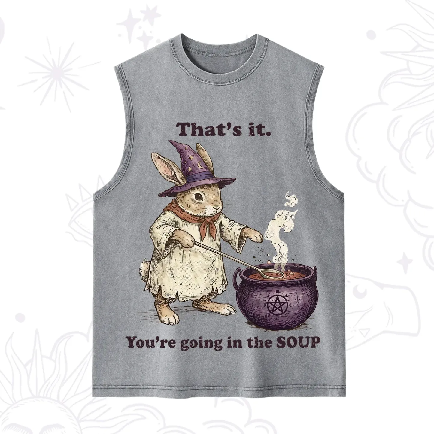 Purplehecate That's It You're Going in the Soup Witch Bunny Washed Tank