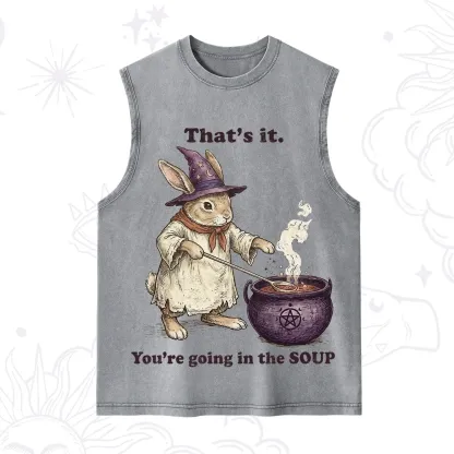 Purplehecate That's It You're Going in the Soup Witch Bunny Washed Tank